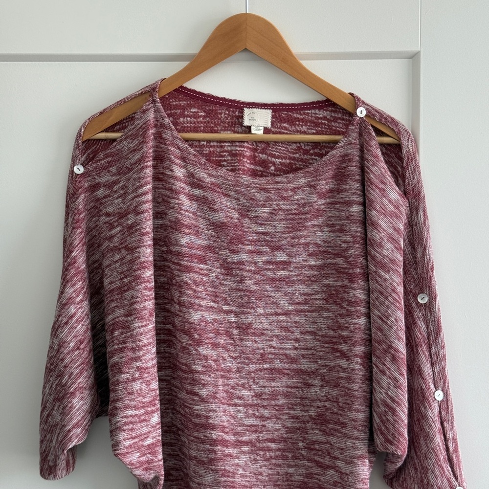 Anthropologie Burgundy Knit Poncho